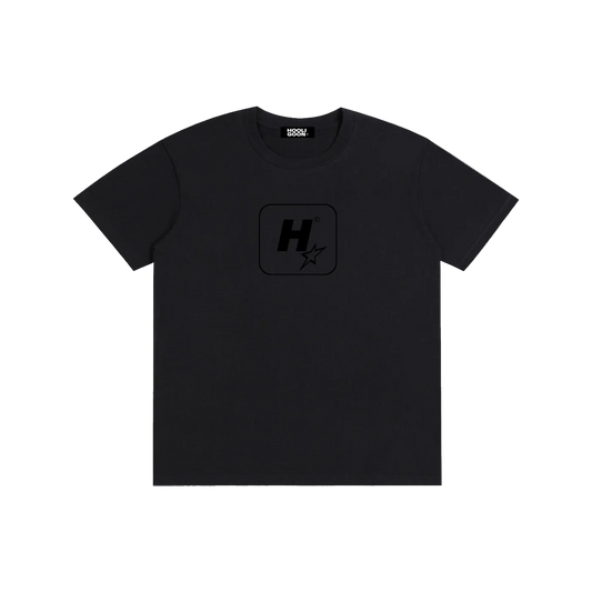 Black t-shirt on a white background